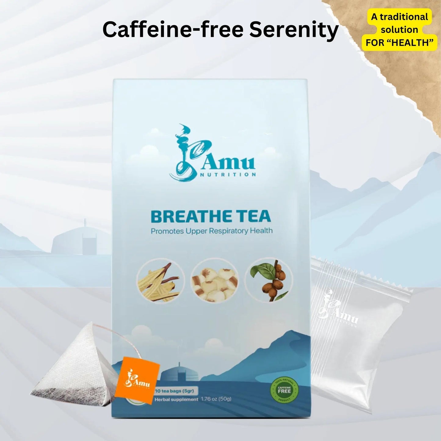 Breathe Tea – Kid-Friendly Winter Remedy for Dry Cough, Asthma Support & Lung Health, Reduces Dampness with Licorice, Jujube, and Job's Tears – Sweet, Non-Minty Flavor - 10 Sugarcane Tea Bags-3