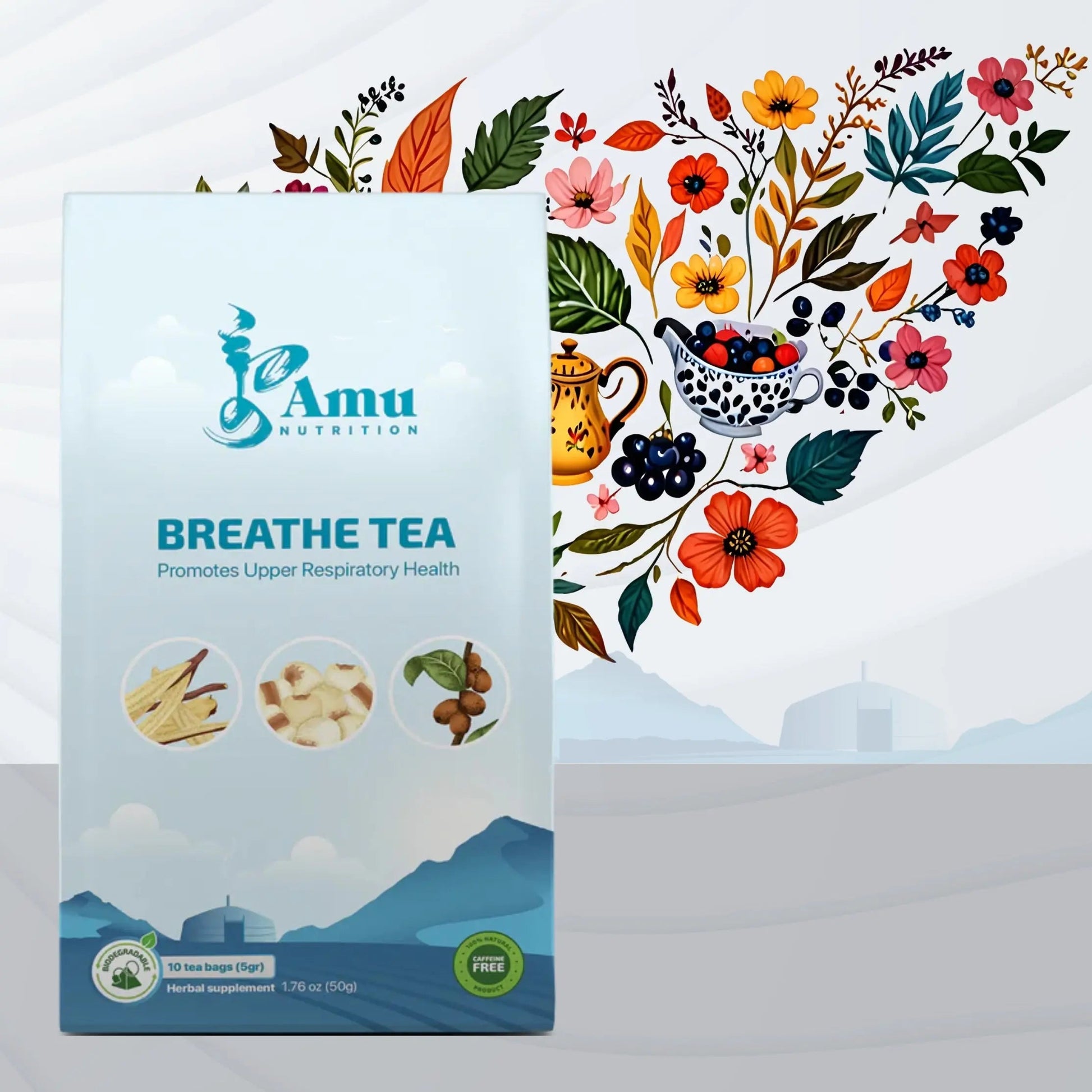 Breathe Tea – Kid-Friendly Winter Remedy for Dry Cough, Asthma Support & Lung Health, Reduces Dampness with Licorice, Jujube, and Job's Tears – Sweet, Non-Minty Flavor - 10 Sugarcane Tea Bags-0