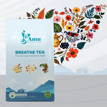Breathe Tea – Kid-Friendly Winter Remedy for Dry Cough, Asthma Support & Lung Health, Reduces Dampness with Licorice, Jujube, and Job's Tears – Sweet, Non-Minty Flavor - 10 Sugarcane Tea Bags-0