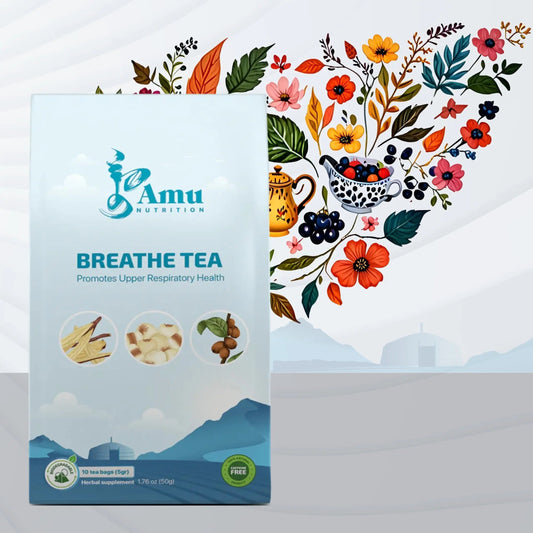 Breathe Tea – Kid-Friendly Winter Remedy for Dry Cough, Asthma Support & Lung Health, Reduces Dampness with Licorice, Jujube, and Job's Tears – Sweet, Non-Minty Flavor - 10 Sugarcane Tea Bags-0