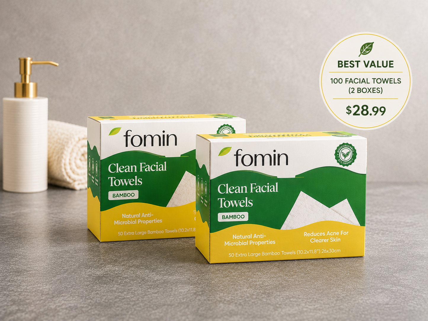 Bamboo Facial Towels (Disposable Face Towels) - Gentle & Hygenic Skincare